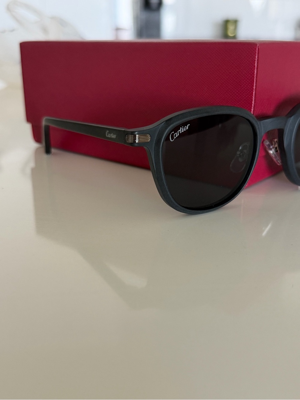 Cartier Sunglasses Black Matte Frame With Case Box & Accessories - Picture 2 of 8